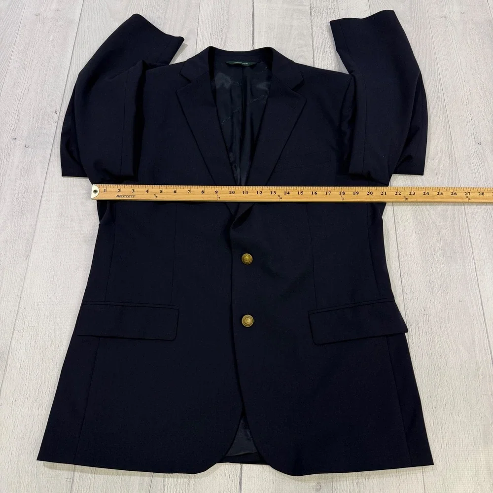 B by Brooks Brothers Mens Navy Blue Wool Blend 2 Button Blazer Sport‎ Coat 42R